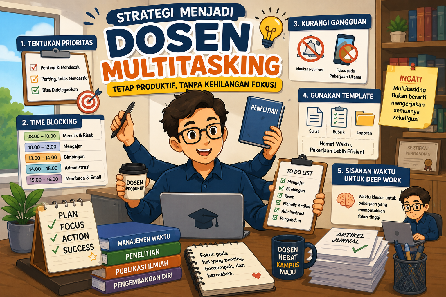 Strategi Menjadi Dosen Multitasking Tanpa Kehilangan Fokus